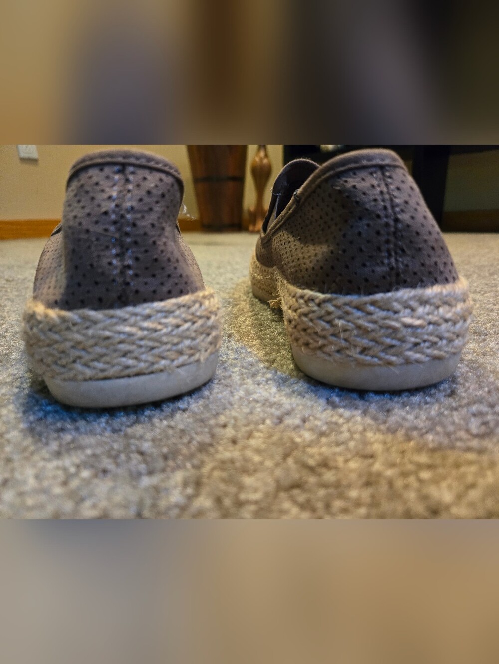 Esprit Women's Taupe Perforated Slip-On Espadrilles 8m - Picture 3 of 5